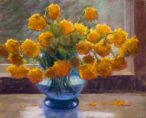 pastel yellow floral arrangement by Karen Israel