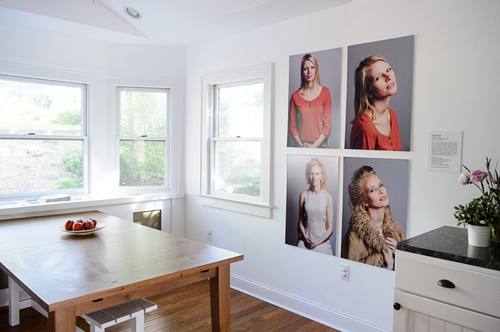 Photo portraits hanging on display