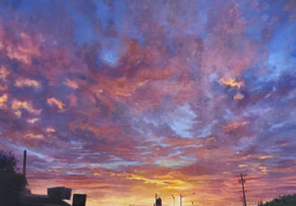 Sunset oil painting by Dan Knepper