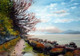 watercolor landscape of Point Grey, Vancouver by Enda Bardell
