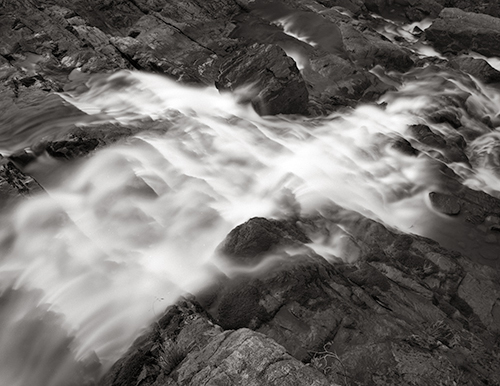 black and white photography of Pecos headwaters at Rio Pecos, NM, by Nathan McCreery