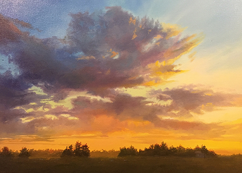 oil painting of a sunrise by Dan Knepper