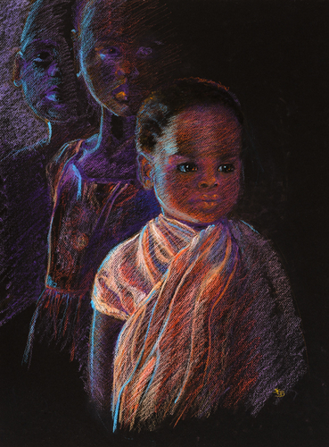 oil pastel portrait by Susan E. Brooks