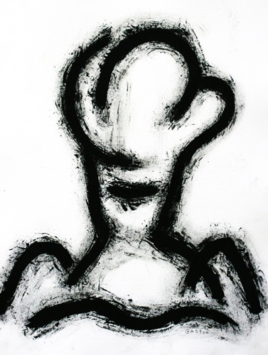 abstract figurative ink on paper by Denis Gaston
