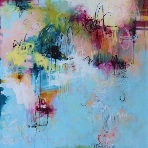 abstract mixed media painting by Karen Johnston