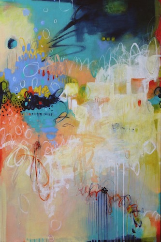 abstract mixed media painting by Karen Johnston