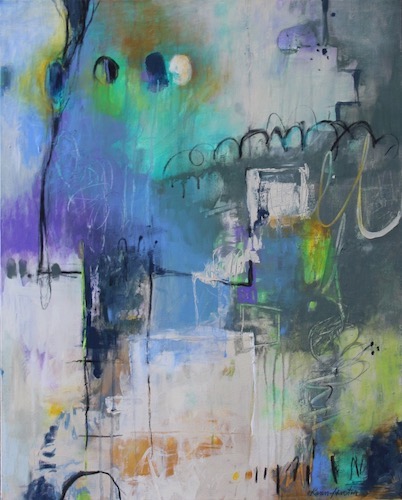 abstract mixed media painting by Karen Johnston