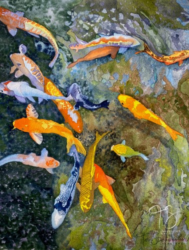 watercolor of koi by Teri Starkweather