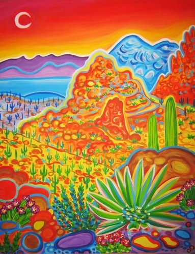 landscape painting of the Peralta Trail in Apache Junction, AZ, by Rachel Houseman