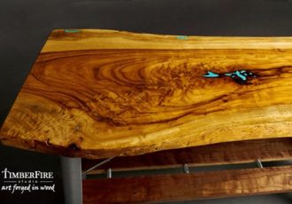 one-of-a-kind table by TimberFire Studio