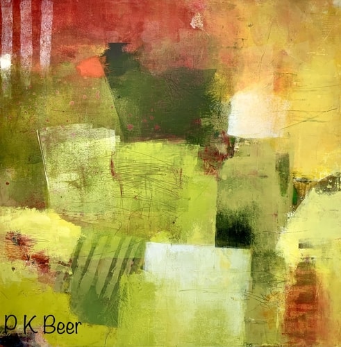 abstract oil and cold wax painting by Pamela Beer
