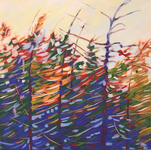 contemporary impressionistic tree landscape by Marcia Wise