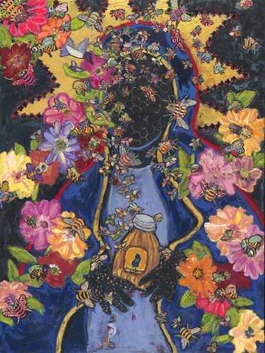 painting of Black Madonna Honey by Judi Goolsby