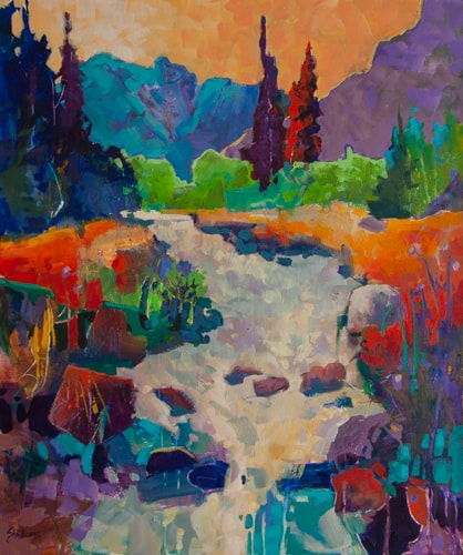 contemporary landscape painting of a river by Sharon Lynn Williams
