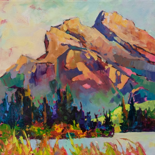 contemporary landscape of Mt. Rundle by Sharon Lynn Williams