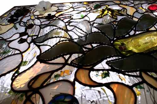 detail of a sculptural stained glass by Catalin Domniteanu