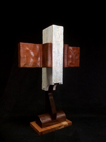 abstract wood sculpture by William Kolok