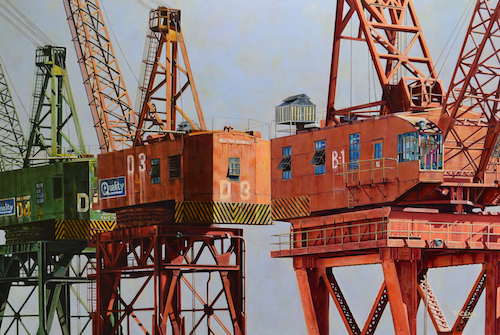painting of cranes by Ron Craig
