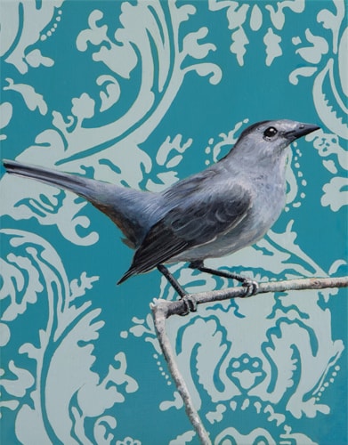 painting of a Gray Catbird by Sabra Crockett
