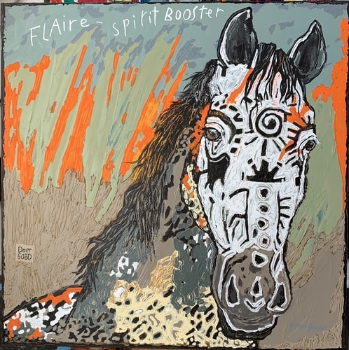 painted portrait of a horse