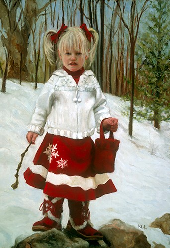 painted portrait of Izzabella, a young girl, by Krista Lee Johnson