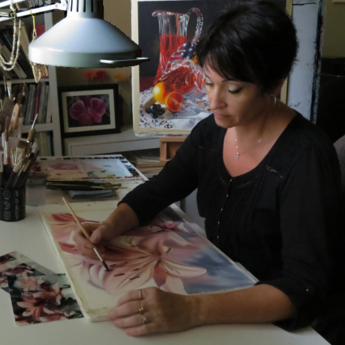 Artist Monika Pate in her studio