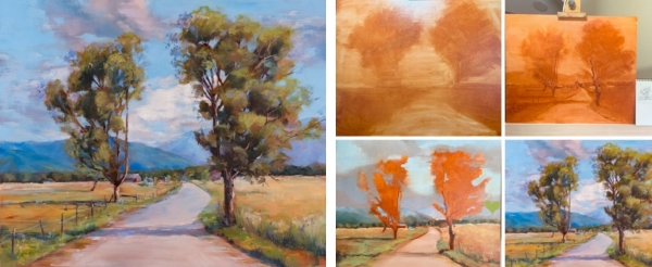 oil landscape with trees by Alice Hauser