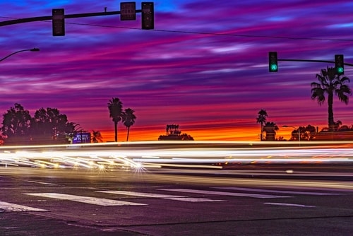 photograph of sunset at North Park, San Diego, CA by Brian McClean