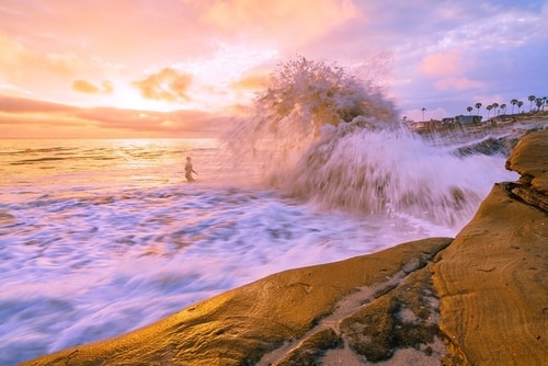 photograph of a surfer at Windansea Beach in San Diego, CA by Brian McClean