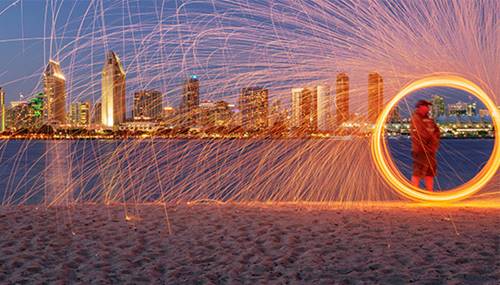 photograph of a lone person on the beach at Kensington, San Diego, CA during Coronovirus by Brian McClean