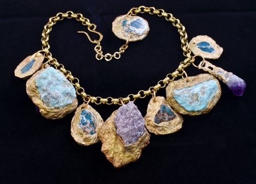 turquoise and amethyst choker by Pauletta Brooks
