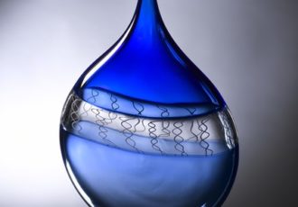 blue tear drop vase by Jake Pfeifer
