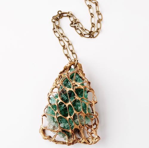 green flourite pendant necklace by Pauletta Brooks