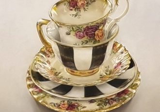 pastel of tea cups by Christine Broersen