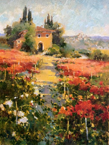 painting of Tuscany countryside by Marilyn Simandle