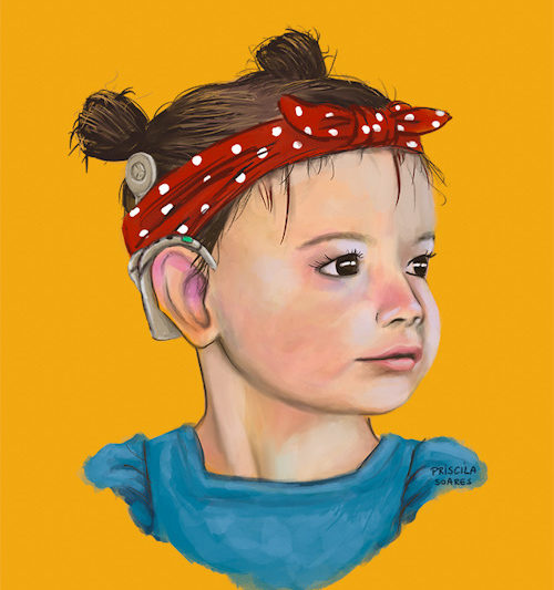 Artwork bringing awareness to deafness and hearing loss by artist Priscila Soares