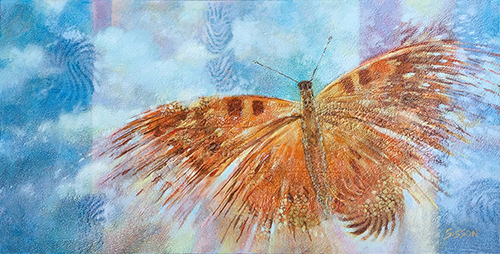 oil painting of a butterfly by Stan Sisson