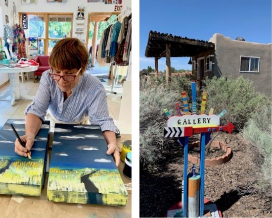 Artist L. Balombini in her studio/Red Paint Studio in Albuquerque, NM