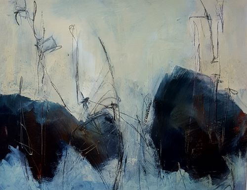 abstract coastal painting by Kathryn Stotler