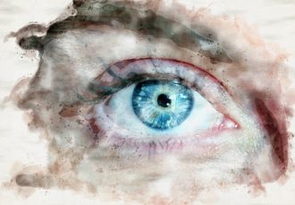 watercolor of an eye by Robert Ruggiero