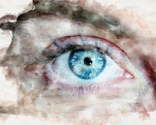 watercolor of an eye by Robert Ruggiero