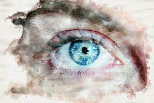 watercolor of an eye by Robert Ruggiero