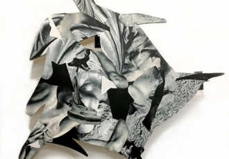 abstract sculptural paper collage by Ray Beldner