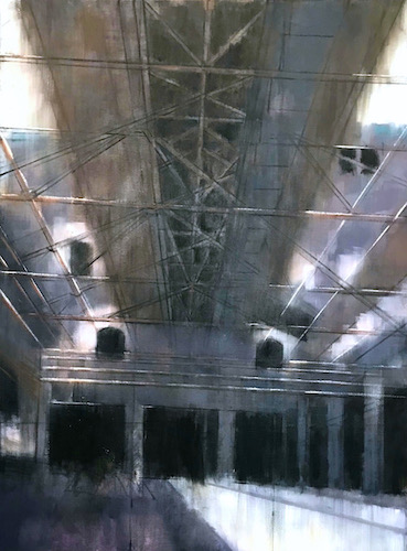 painting of the interior of a demolished building in Ohio by Lara Ivanovic