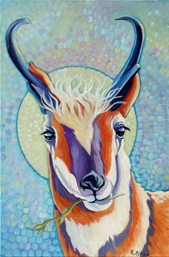 painting of a Pronghorn Antelope by Rose Collins