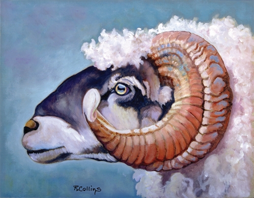 painting of a Big Horn sheep by Rose Collins