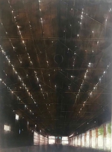 painting of the interior of a demolished building in Ohio by Lara Ivanovic