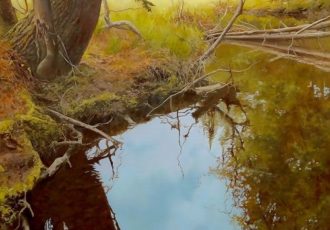 landscape of a small pond by Denise Antaya