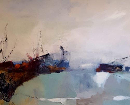 abstract coastal painting by Kathryn Stotler