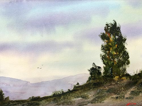 watercolor landscape by Posey Gaines